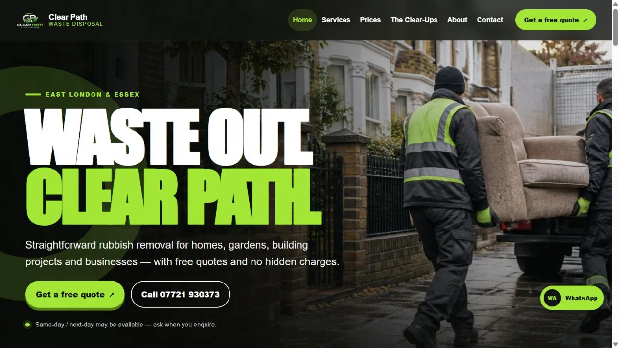 Clear Path Waste live website preview