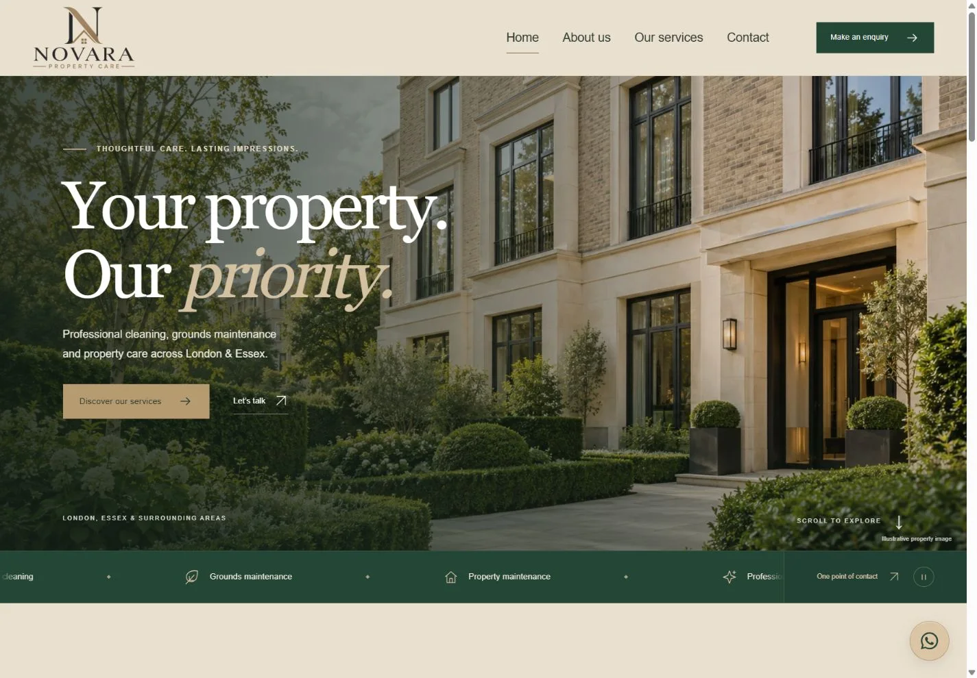 Novara Property Care live website preview